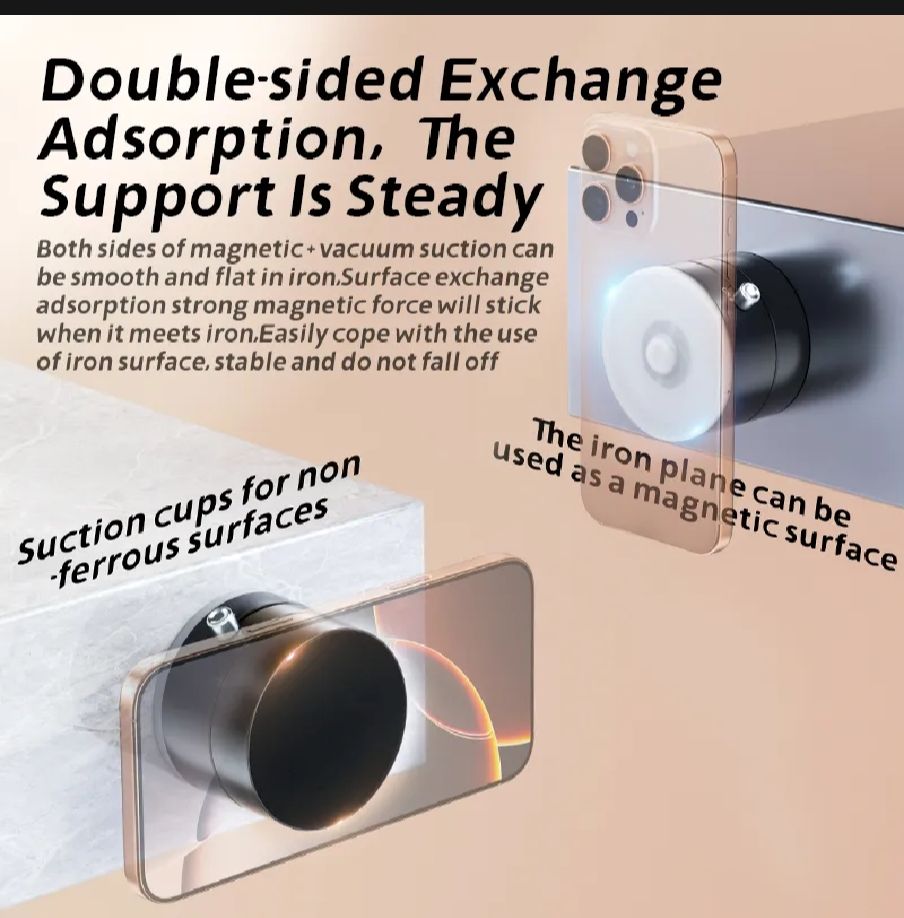 Foldable Magnetic Car Phone Holder with Vacuum Suction Cup – Universal Mobile Mount for iPhone & Android