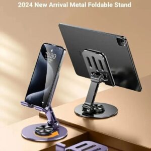 360° Adjustable Mobile & Tablet Desk Stand Holder Clip for TikTok, YouTube Shorts, Live Streaming & Video Recording – Black