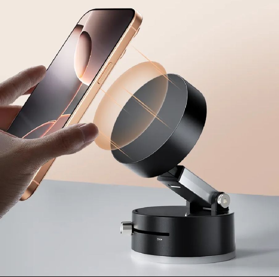 Foldable Magnetic Car Phone Holder with Vacuum Suction Cup – Universal Mobile Mount for iPhone & Android